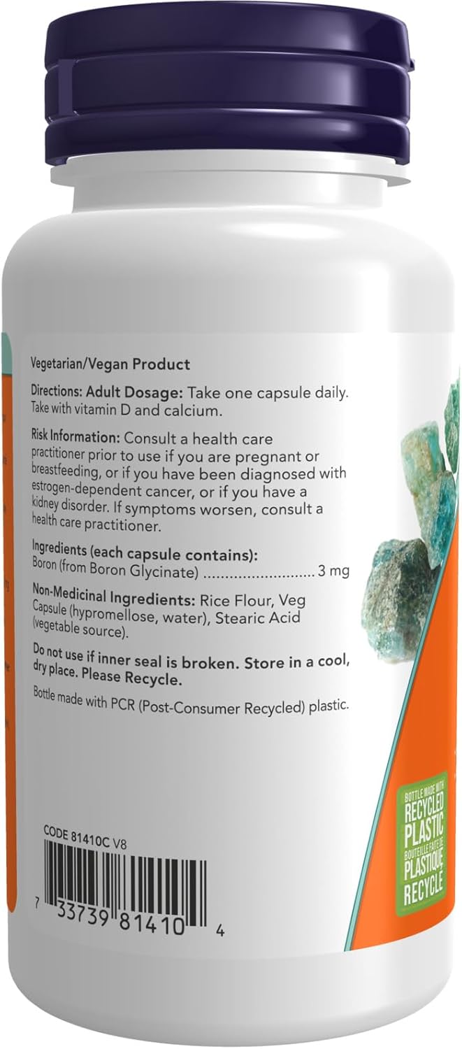 Now Foods Boron (Glycinate) 3mg 100vcap