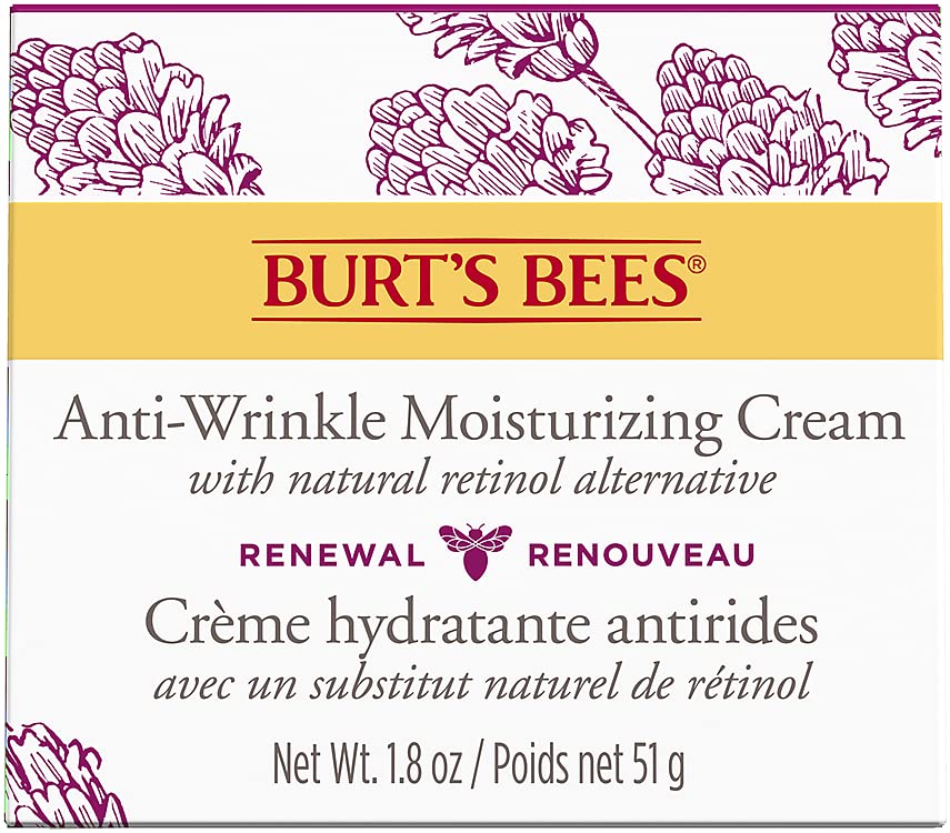 Burt's Bees® Face Cream, Renewal Anti-Wrinkle Moisturizing Face Cream, Holiday Gift, with Bakuchiol Natural Retinol Alternative, 51 g