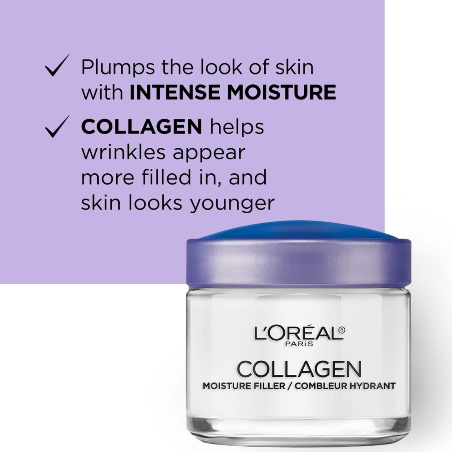 L’Oréal Paris Day and Night Moisturizer Cream, Collagen Moisture Filler Skincare, Hydrating Cream for Face, Neck and Chest to Smooth Skin and Reduce Look of Wrinkles, 50 ml