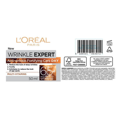 L’Oréal Paris Anti-Aging Face Cream 55+, Day & Night Skincare, Wrinkle Expert, With Calcium to Reduce the Look of Wrinkles, 50mL