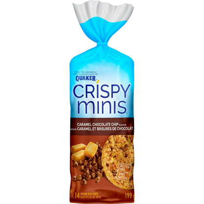 Quaker Crispy Minis White Cheddar Flavour Large Brown Rice Cakes, Multi-Pack, 140g (Pack of 12)