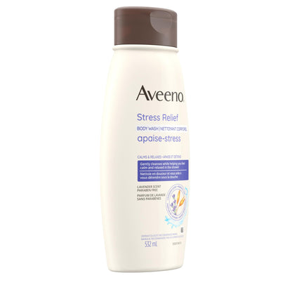 Aveeno Stress Relief Body Wash - Dry Skin, Colloidal Oatmeal, Ylang Ylang, Chamomile, Lavender Essential Oils, 975 mL (Packaging May Vary)