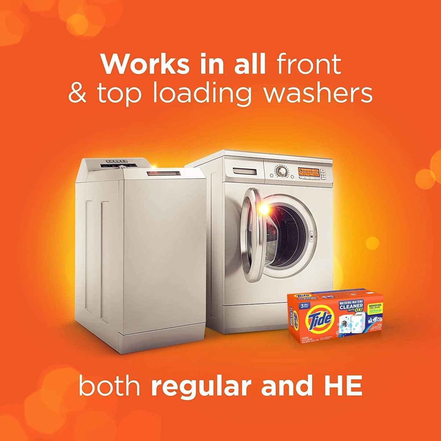 Tide Washing Machine Cleaner, Washer Machine Cleaner, Front & Top Loader Machines, 3 Count (Pack of 1)