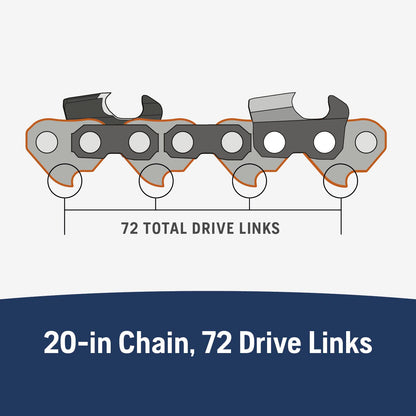 Husqvarna 531300441 20-Inch H80-72 (72V) Saw Chain, 3/8-Inch by .050-Inch