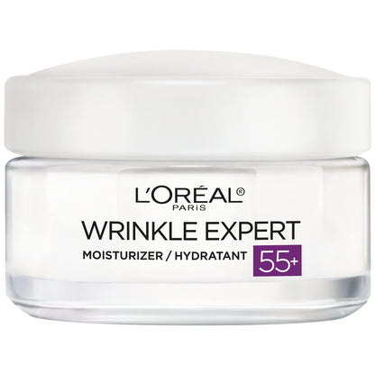 L’Oréal Paris Anti-Aging Face Cream 55+, Day & Night Skincare, Wrinkle Expert, With Calcium to Reduce the Look of Wrinkles, 50mL
