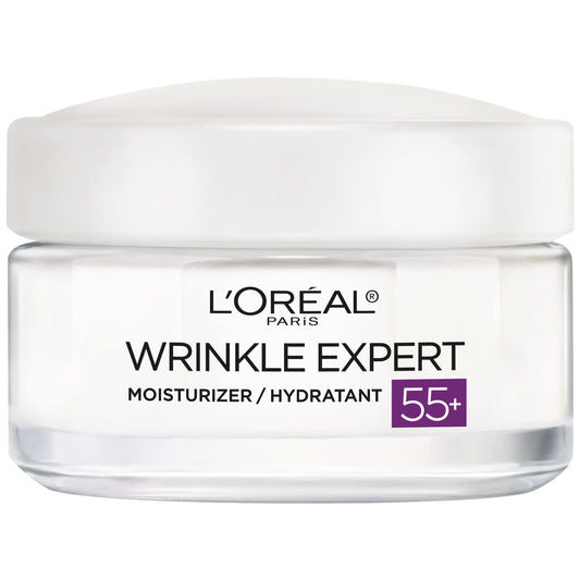 L’Oréal Paris Anti-Aging Face Cream 55+, Day & Night Skincare, Wrinkle Expert, With Calcium to Reduce the Look of Wrinkles, 50mL