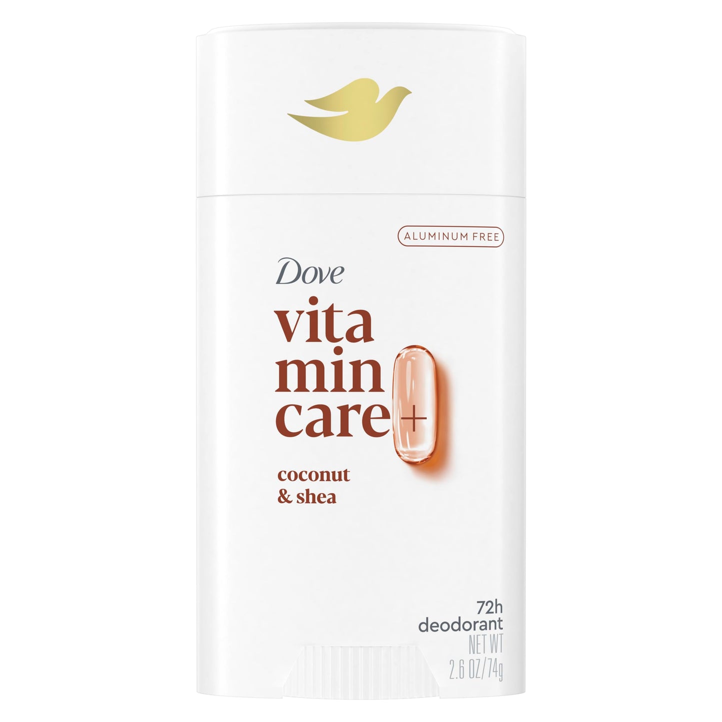 Dove Whole Body Deodorant Cream Aluminum Free Deodorant for Women Coconut & Vanilla Scent for Pits, Privates, & Thighs to Toes 73 ml