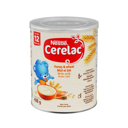 CERELAC Honey & Wheat With Milk Baby Cereal, Source of Iron & Essential Nutrients, Vegetarian, No Additives, Halal Correct, Recyclable Canister, Resealable, 400g