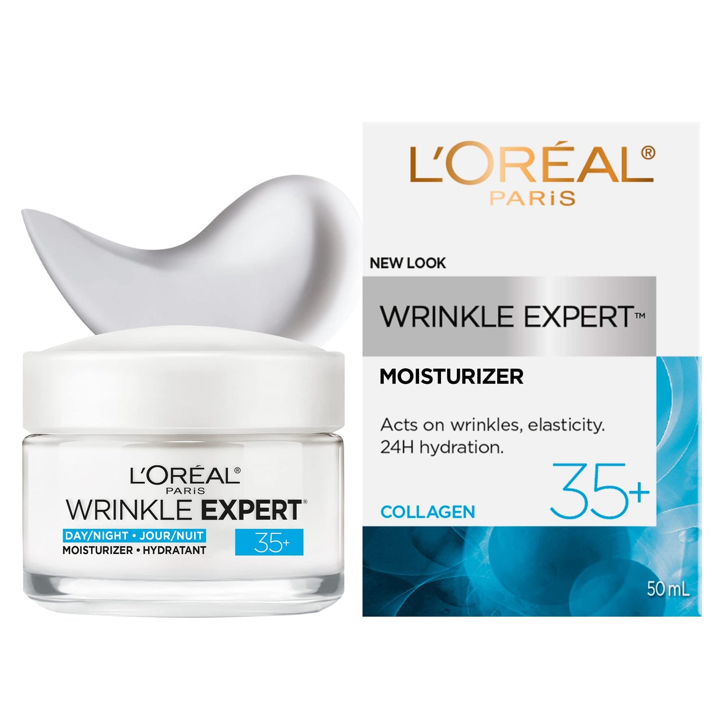 L’Oréal Paris Day and Night Moisturizer Cream, Collagen Moisture Filler Skincare, Hydrating Cream for Face, Neck and Chest to Smooth Skin and Reduce Look of Wrinkles, 50 ml