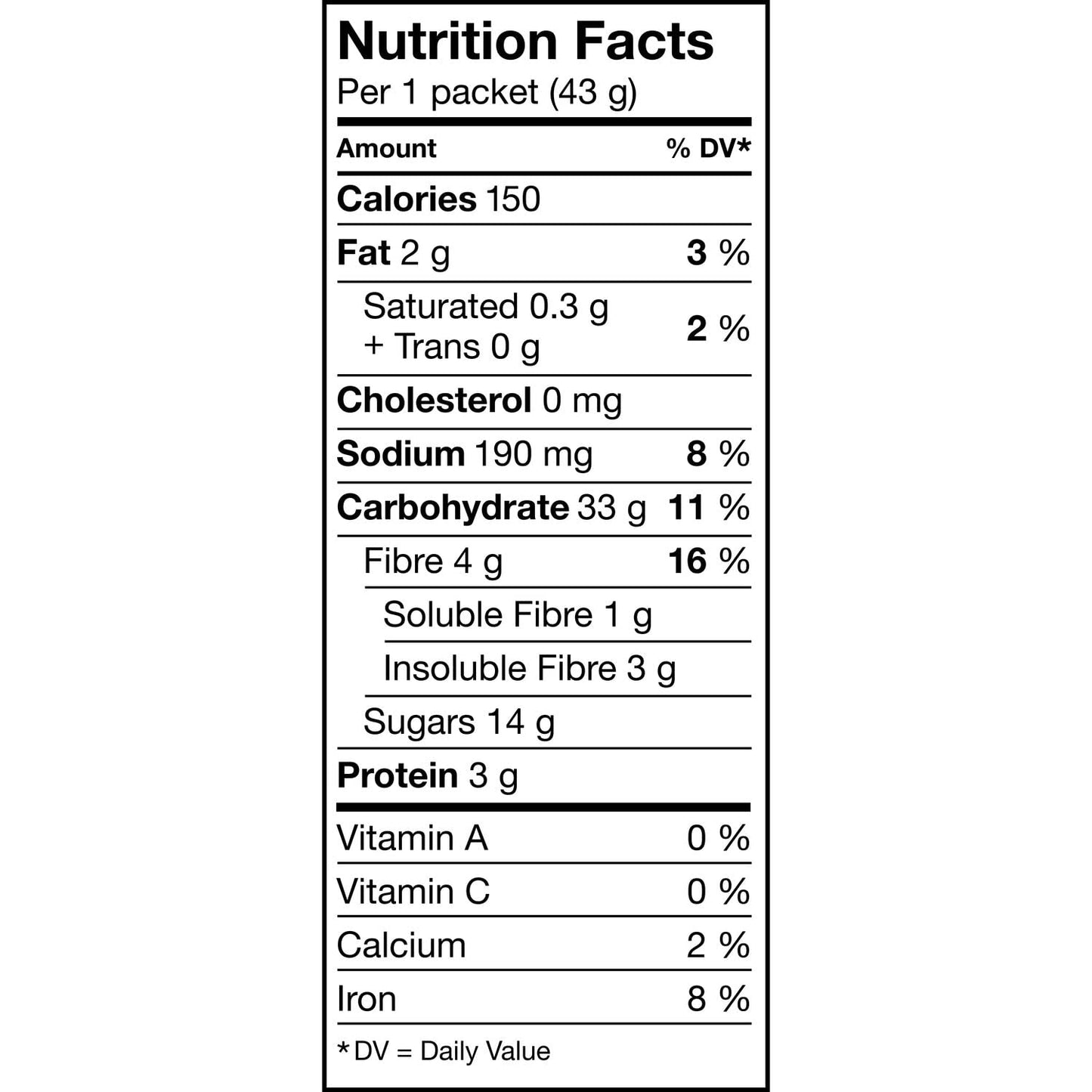Quaker High Fibre Wild Berry Medley Instant Oatmeal, 8 Packets, 304g