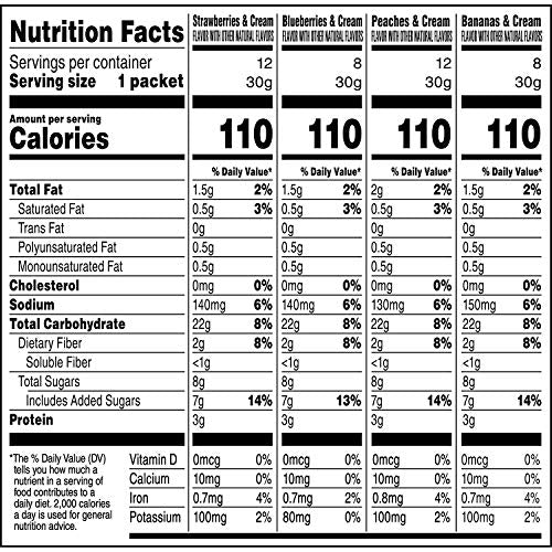 Quaker Instant Oatmeal Fruit and Cream Flavors 40 X 1.05 Ounce Net Wt 42.3 Ounce, 1200.0 g (Pack of 1)