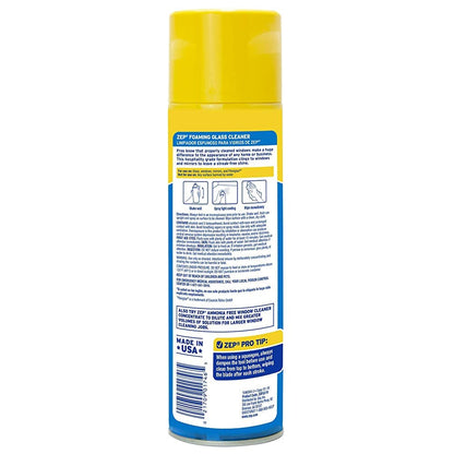 Zep Foaming Glass and Plexiglass Cleaner - 19 Ounces (Case of 2) ZUFGC19 - Foaming Formula Clings to Vertical Surfaces, Trusted by Pros