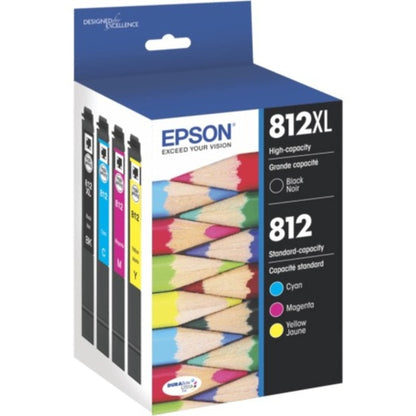 Epson T812 High Capacity Black and Standard Capacity Colour Combo (CMY) Pack Ink