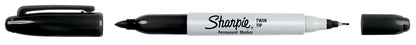 Sharpie Twin Tip Permanent Markers, Fine and Ultra Fine, Black, 2 Count