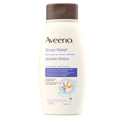 Aveeno Stress Relief Body Wash - Dry Skin, Colloidal Oatmeal, Ylang Ylang, Chamomile, Lavender Essential Oils, 975 mL (Packaging May Vary)