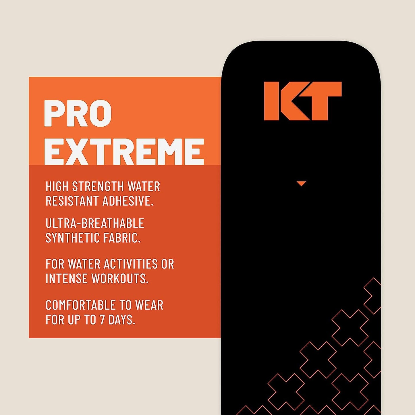 KT Tape, Pro Extreme Synthetic Kinesiology Athletic Tape, 20 Count, 10” Precut Strips