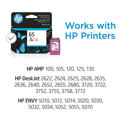 Original HP 65XL Black High-yield Ink Cartridge | Works with HP AMP 100 Series, HP DeskJet 2600, 3700 Series, HP ENVY 5000 Series | Eligible for Instant Ink | N9K04AN