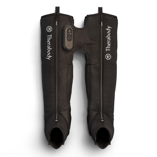 Therabody JetBoots Prime Ultra-Portable, Wireless Compression Boots for Easy Leg Muscle Recovery - Calf, Leg & Thigh Compression Sleeve with Customizable Treatments (Regular)