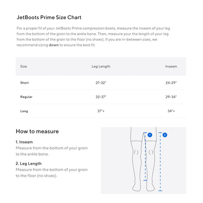 Therabody JetBoots Prime Ultra-Portable, Wireless Compression Boots for Easy Leg Muscle Recovery - Calf, Leg & Thigh Compression Sleeve with Customizable Treatments (Regular)