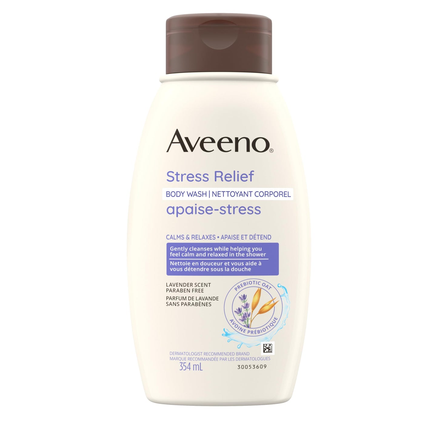 Aveeno Stress Relief Body Wash - Dry Skin, Colloidal Oatmeal, Ylang Ylang, Chamomile, Lavender Essential Oils, 975 mL (Packaging May Vary)