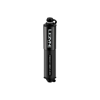 LEZYNE Pocket Drive HV Mini Bicycle Hand Pump, High Volume 90psi, Presta & Scrhader Compatible, CNC Aluminum, Compact, Plus-Size Tires, Portable Bike Pump