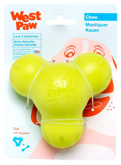 West Paw Zogoflex Tux Interactive Treat Dispensing Dog Chew Toy for Aggressive Chewers, 100% Guaranteed Tough, It Floats!, Made in USA, Small, Aqua