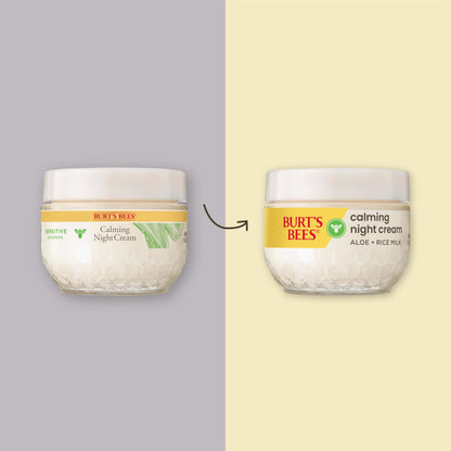 Burt's Bees Sensitive Hydrating Gentle Daily Face Cream Moisturizer Face Lotion for Sensitive Skin with Aloe and Rice Milk, 98.9% Natural Origin, Developed with Dermatologists, 51g