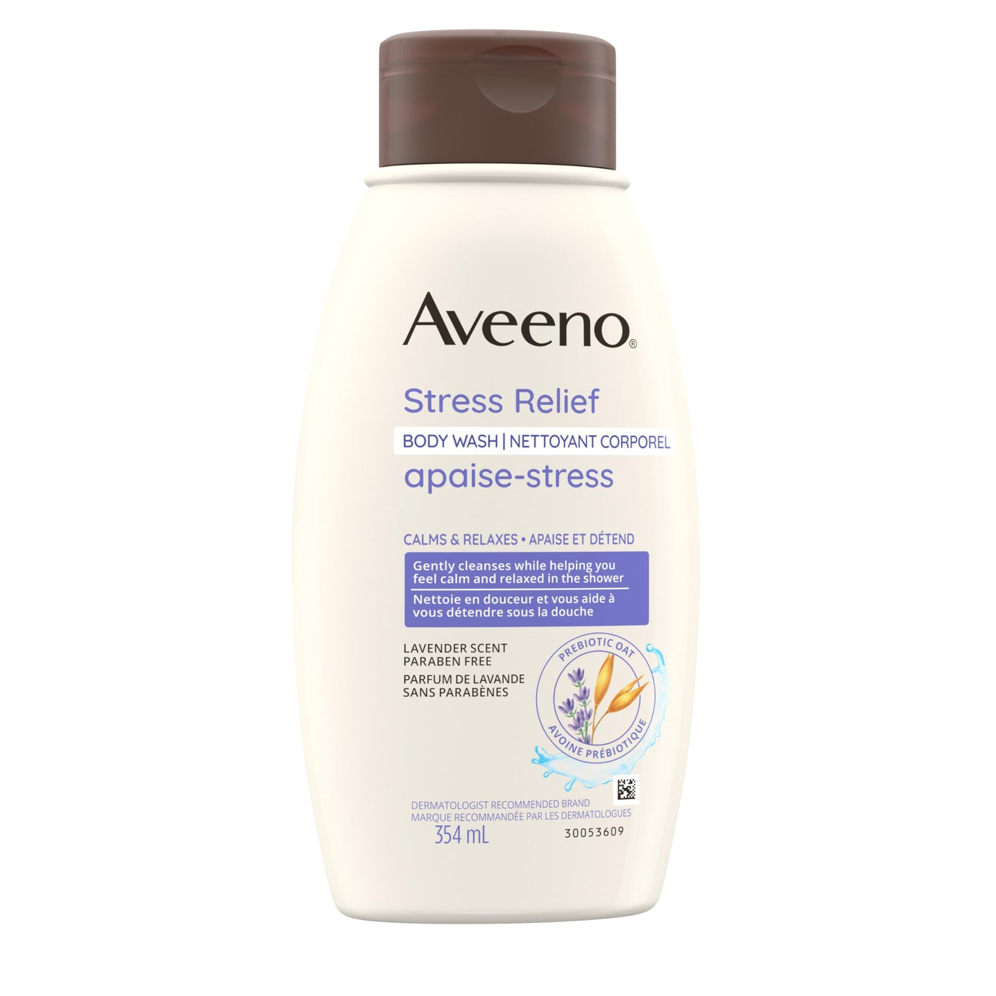 Aveeno Stress Relief Body Wash - Dry Skin, Colloidal Oatmeal, Ylang Ylang, Chamomile, Lavender Essential Oils, 975 mL (Packaging May Vary)