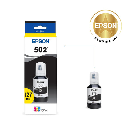 Epson 502 EcoTank Auto-Stop Ink Bottle, Black (T502120) pack of 1