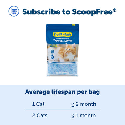PetSafe ScoopFree Premium Fresh Crystal Cat Litter, 3-Pack – Lightly Scented Litter – Superior Odor Control – Low Tracking for Less Mess – Lasts Up to 6 Months, 24 lbs Total (3 Pack of 8 lb Bags)
