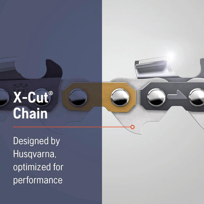 Husqvarna X-Cut SP33G 18 Inch Chainsaw Chain, 2 Pack, 325" Pitch, 050" Gauge, 72 Drive Link Chainsaw Blade Replacement, Pre-Stretched and Low Kickback, Gray