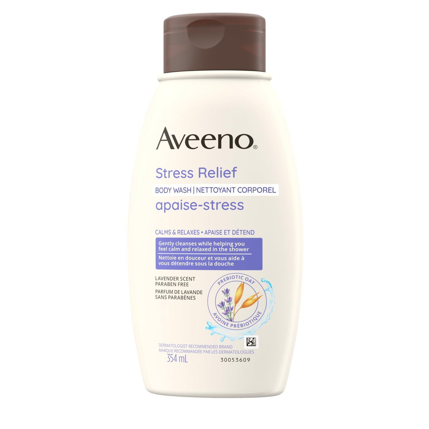 Aveeno Stress Relief Body Wash - Dry Skin, Colloidal Oatmeal, Ylang Ylang, Chamomile, Lavender Essential Oils, 975 mL (Packaging May Vary)