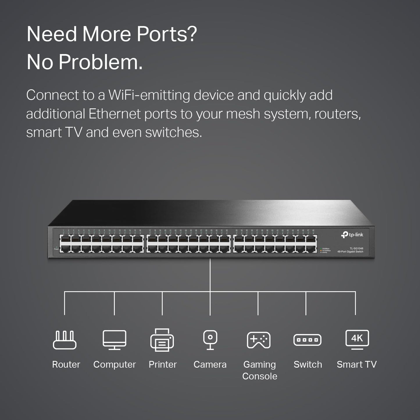 TP-Link TL-SG105 5 Port Gigabit Unmanaged Ethernet Network Switch, Ethernet Splitter, Plug and Play, Fanless Metal Design, Shielded Ports, Traffic Optimization, Limited Lifetime Protection,Black