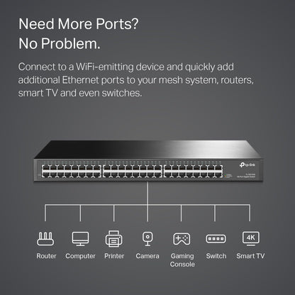TP-Link TL-SG105 5 Port Gigabit Unmanaged Ethernet Network Switch, Ethernet Splitter, Plug and Play, Fanless Metal Design, Shielded Ports, Traffic Optimization, Limited Lifetime Protection,Black