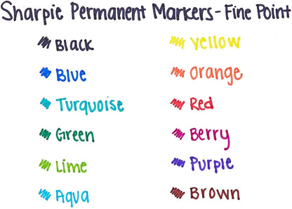 Sharpie Permanent Markers, Fine Point, Black, 36 Count - (New)