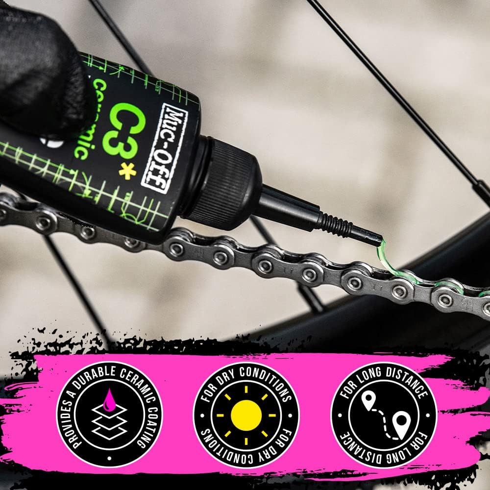 Muc-Off 872 C3 Dry Ceramic Lube, 120ml (En, Fr, ES, Green)