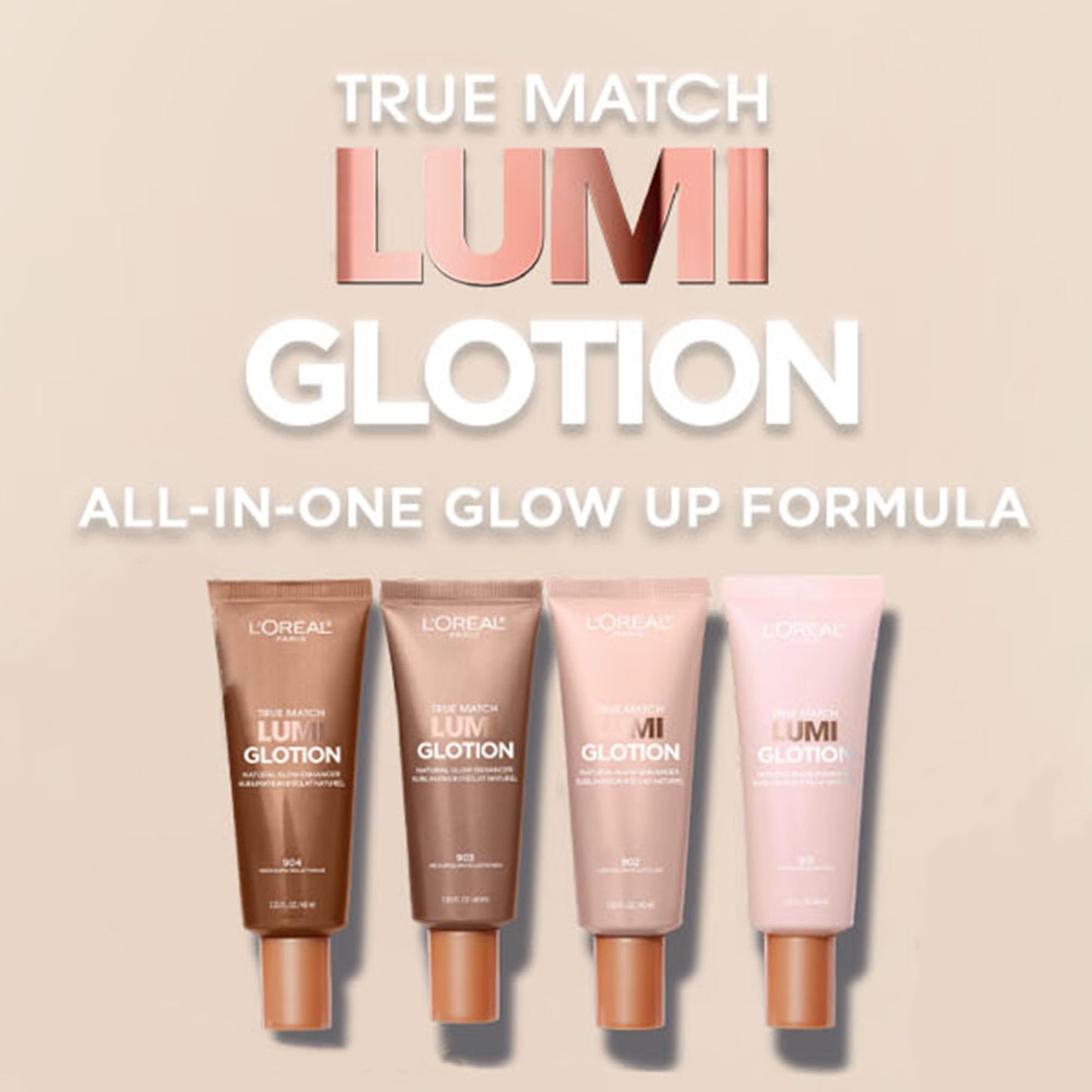 L’Oréal Paris True Match Lumi Glotion Natural Glow Enhancer, Instantly Hydrates and Illuminates Skin, Sheer Color Tint, Offers a Sunkissed Glow, 903 Medium, 40 mL