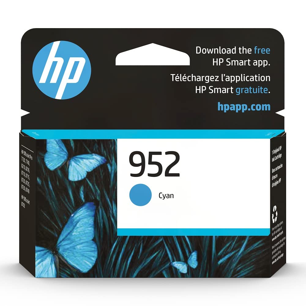 Original HP 952 Cyan, Magenta, Yellow Ink Cartridges (3-pack) | Works with HP OfficeJet 8702, HP OfficeJet Pro 7720, 7740, 8210, 8710, 8720, 8730, 8740 Series | Eligible for Instant Ink | N9K27AN