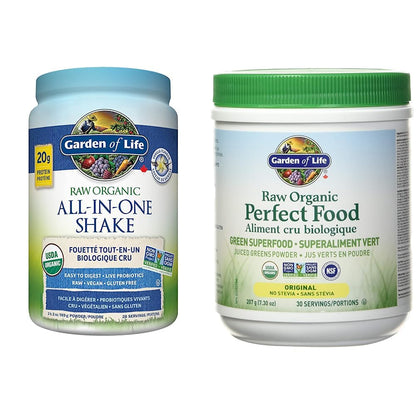 Garden of Life Raw All-in-One Nutritional Shake, Vanilla, (28 servings- 969g.) Packed with 20 grams of Certified Organic Plant Protein packed with incredible nutrition to help build lean muscle.Assists in the building of lean muscle when combined with reg