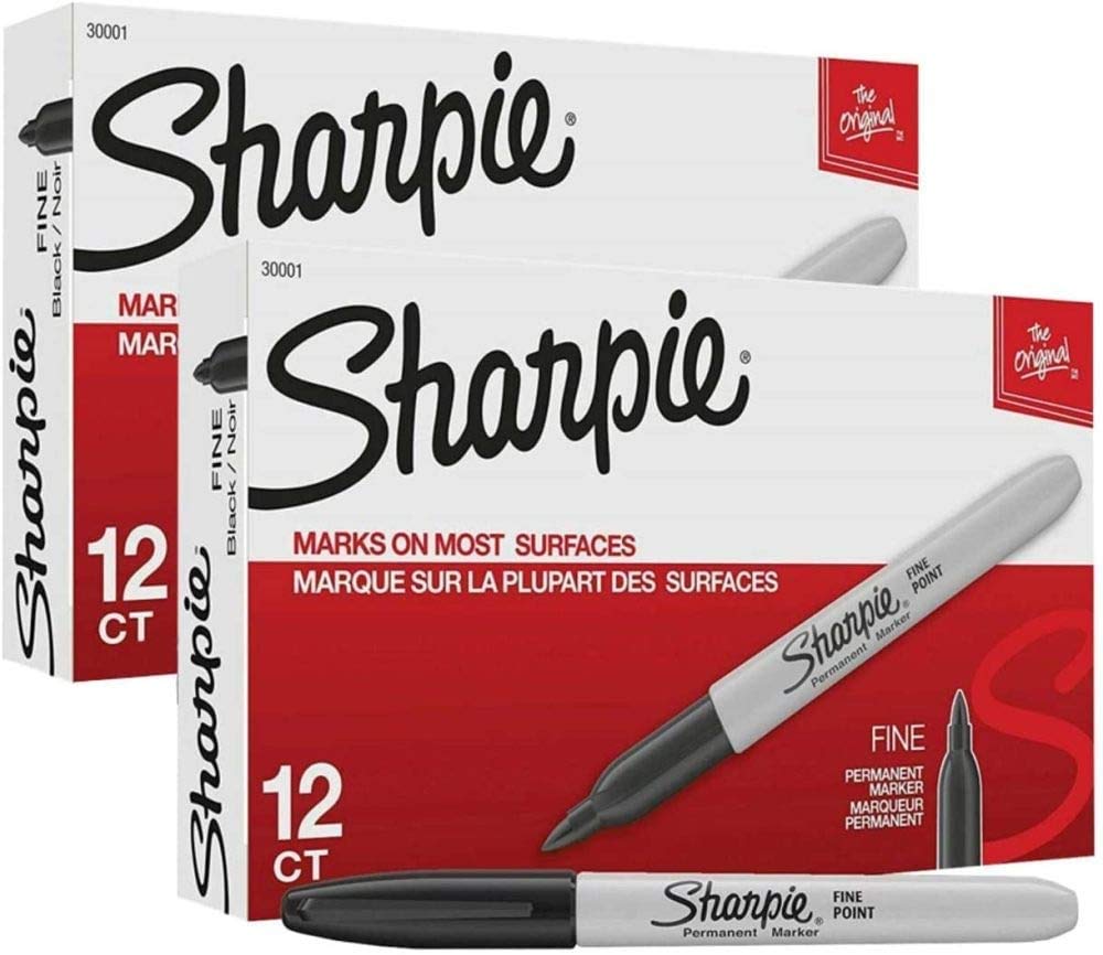 Sharpie Permanent Markers, Ultra Fine Point, Black, 2 Markers(37161)