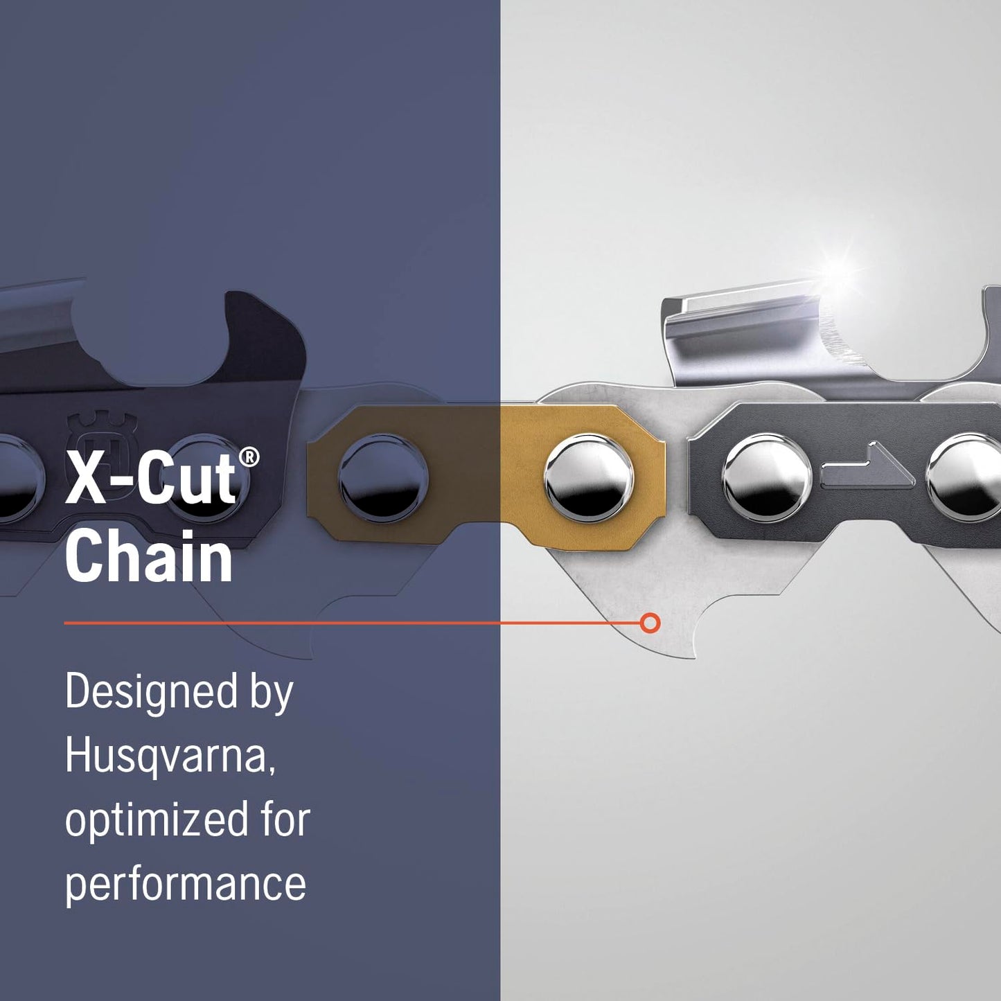Husqvarna X-Cut S93G 16 Inch Chainsaw Chain, 3/8" Mini Pitch, .050" Gauge, 56 Drive Link Chainsaw Blade Replacement, Pre-Stretched and Low Kickback, Gray