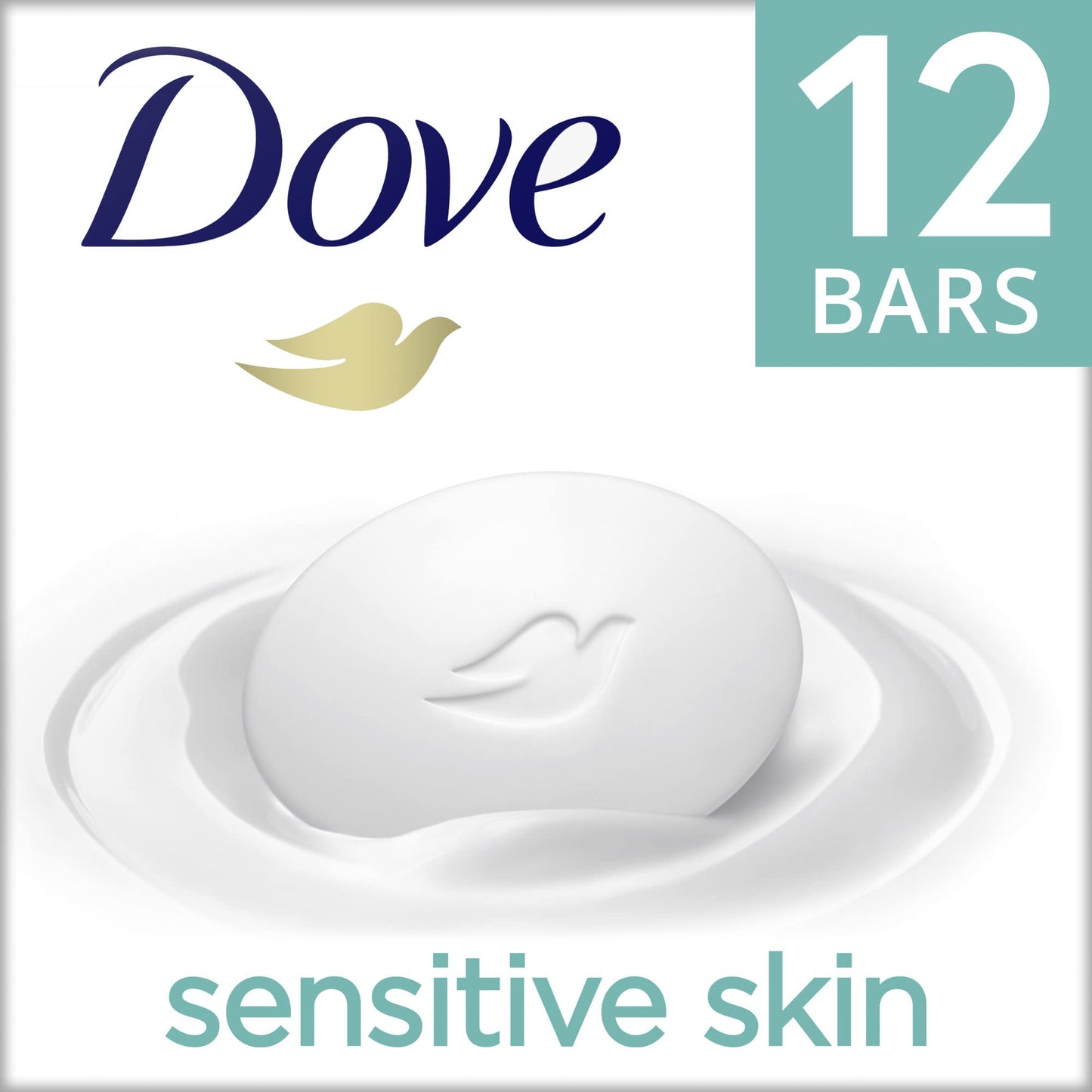 Dove Beauty Bar More Moisturizing Than Bar Soap for Softer Skin, Fragrance Free, Hypoallergenic Sensitive Skin With Gentle Cleanser 1272g (Pack of 12)