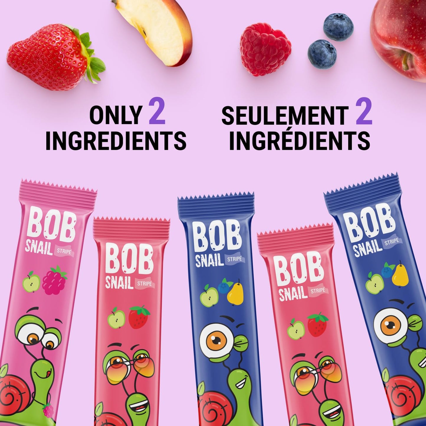 Bob Snail Fruit Leather Sweet & Sour Family Pack - Nut free fruit Roll Ups with Dried Mango,Sour Cherry & Blackcurrant, Candy box Fruit Snacks, All Natural Healthy Snacks for kids, Sugar Free sour Candy, 42 pcs Pack / 588 gram candy bulk (Exotic Mix)