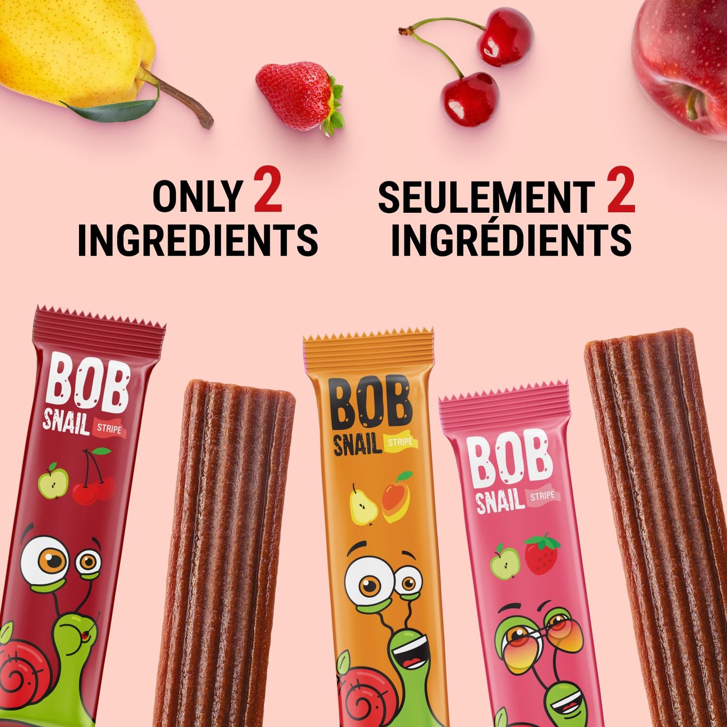 Bob Snail Fruit Leather Sweet & Sour Family Pack - Nut free fruit Roll Ups with Dried Mango,Sour Cherry & Blackcurrant, Candy box Fruit Snacks, All Natural Healthy Snacks for kids, Sugar Free sour Candy, 42 pcs Pack / 588 gram candy bulk (Exotic Mix)