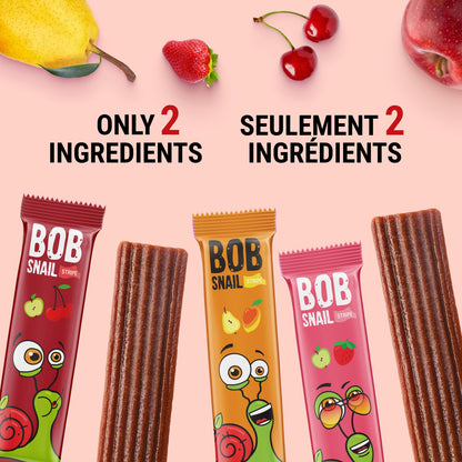 Bob Snail Fruit Leather Sweet & Sour Family Pack - Nut free fruit Roll Ups with Dried Mango,Sour Cherry & Blackcurrant, Candy box Fruit Snacks, All Natural Healthy Snacks for kids, Sugar Free sour Candy, 42 pcs Pack / 588 gram candy bulk (Exotic Mix)