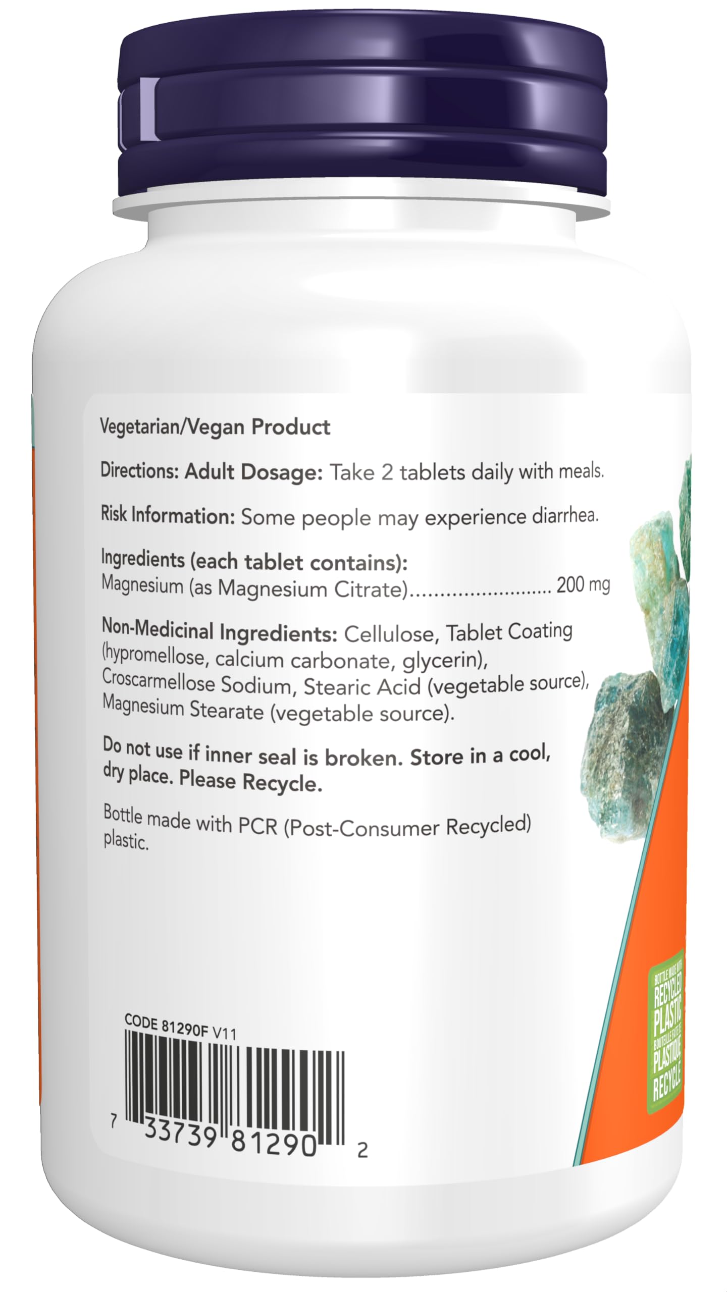 Now Foods Magnesium Citrate 200mg 100tab