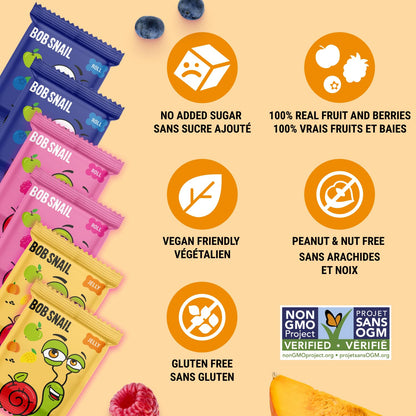Bob Snail Healthy Snacks Mix Family Pack - Fruit Rolls with Mango & Strawberry, Jelly with Cherry, Candy box Fruit Snacks, All Natural Healthy Snacks for kids, No Added Sugar sour Candy, 80 pcs Pack / 800 gram candy bulk
