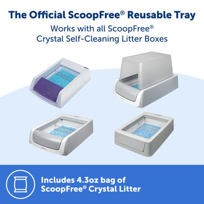 PetSafe ScoopFree Premium Blue Crystal Litter, Superior Odor Control - Low Tracking for Less Mess - Lasts Up to 1 Month (2 Pack of 4.3 Lb Bag)