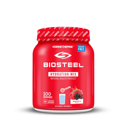 BioSteel Hydration Mix, Great Tasting Hydration with Zero Sugar, and No Artificial Flavours or Preservatives, Mixed Berry Flavour, 45 Servings per Tub