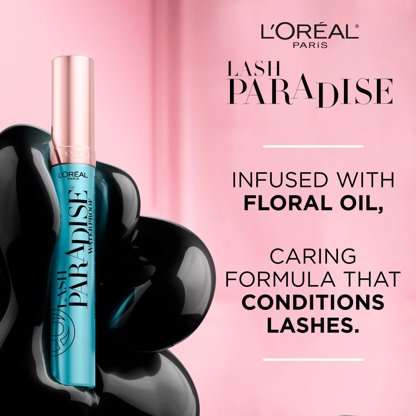 L’Oréal Paris Voluminous Lash Paradise Mascara, Lengthening Mascara, Volume & Length for Up to 24 Hours with Flower Oil Infused Conditioning Formula for Sensitive Eyes, Blackest Black, 0.28 fl. oz.